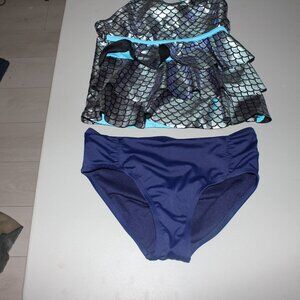 Multi Color 2 Pcs Justice Tankini Swimsuit Size 14